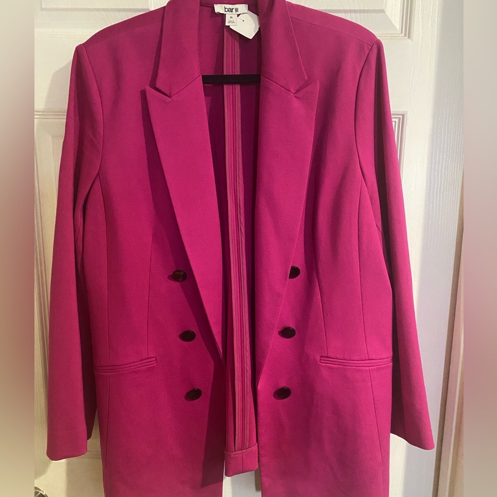 Women's Pink Double-Breasted Blazer